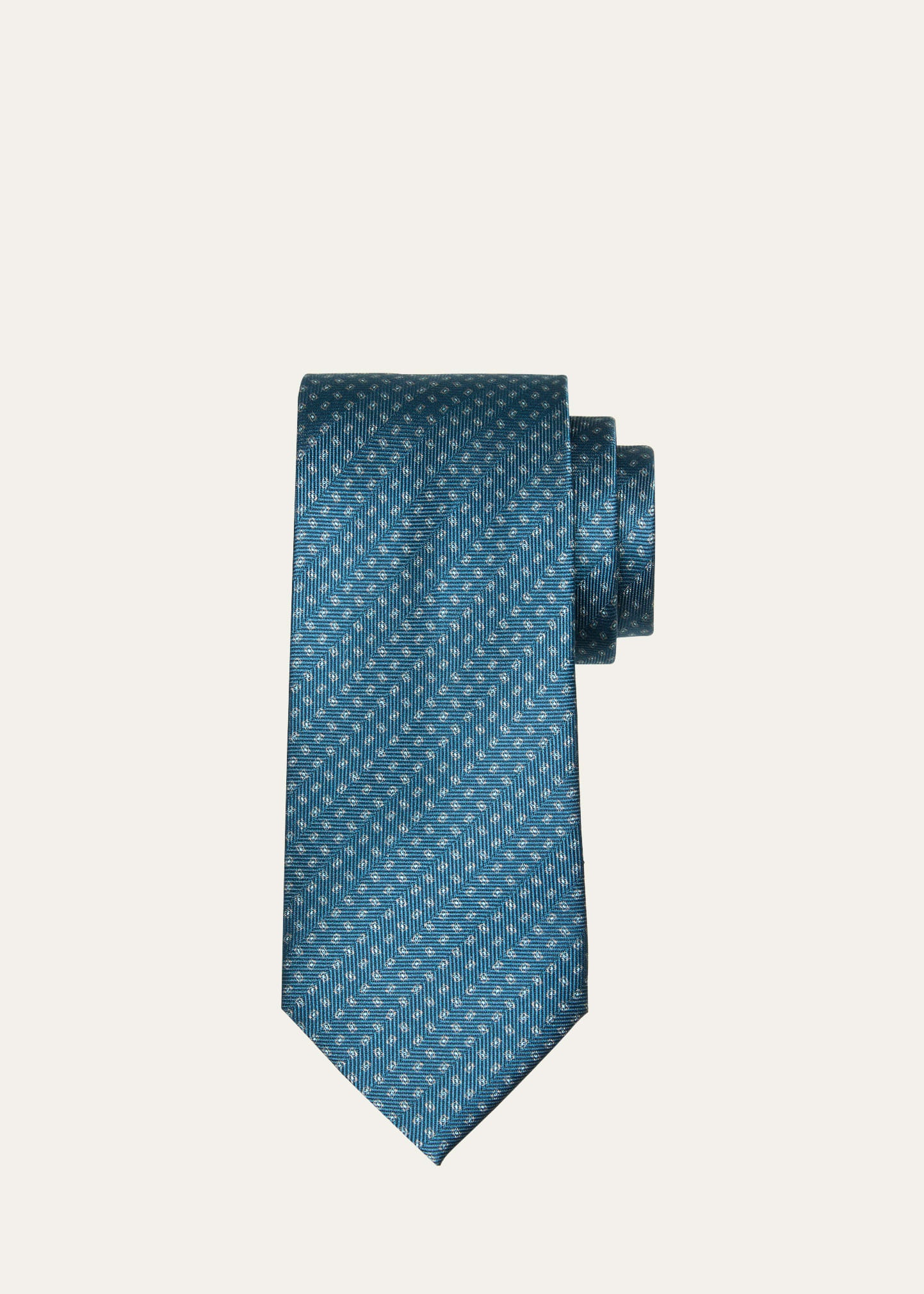 Men's Silk Micro-Geometric Tie - 1