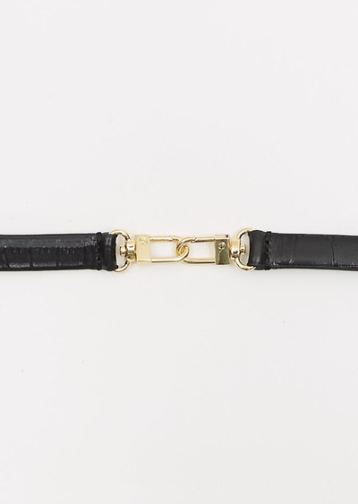 Totême Double Clasp Leather Belt — Croco Black outlook