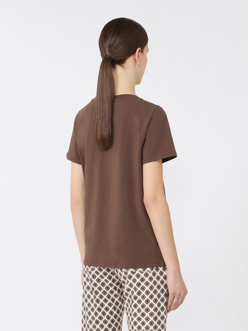 MULTIF Stretch jersey basic T-shirt - CHOCOLATE 4
