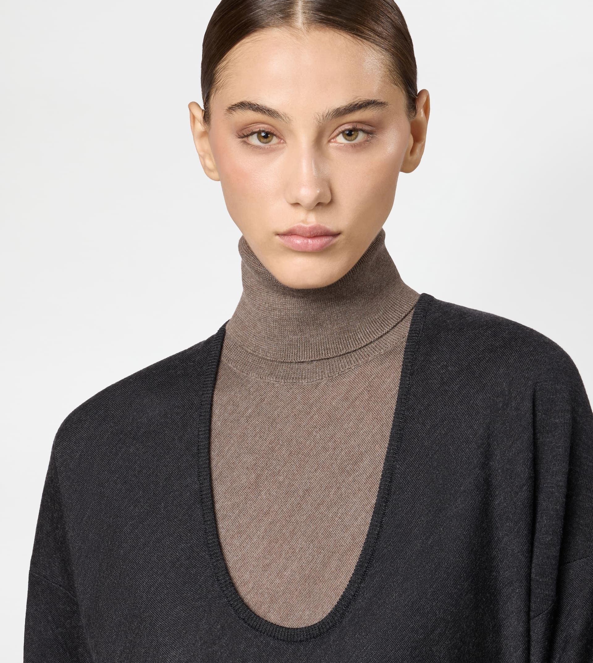SILK BLEND PULLOVER - GREY - 5