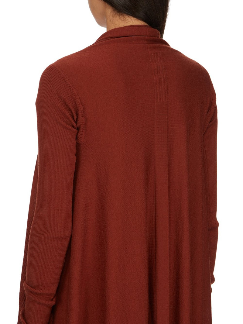 Rick Owens Long Open-Front Wool Wrap Cardigan Sweater outlook