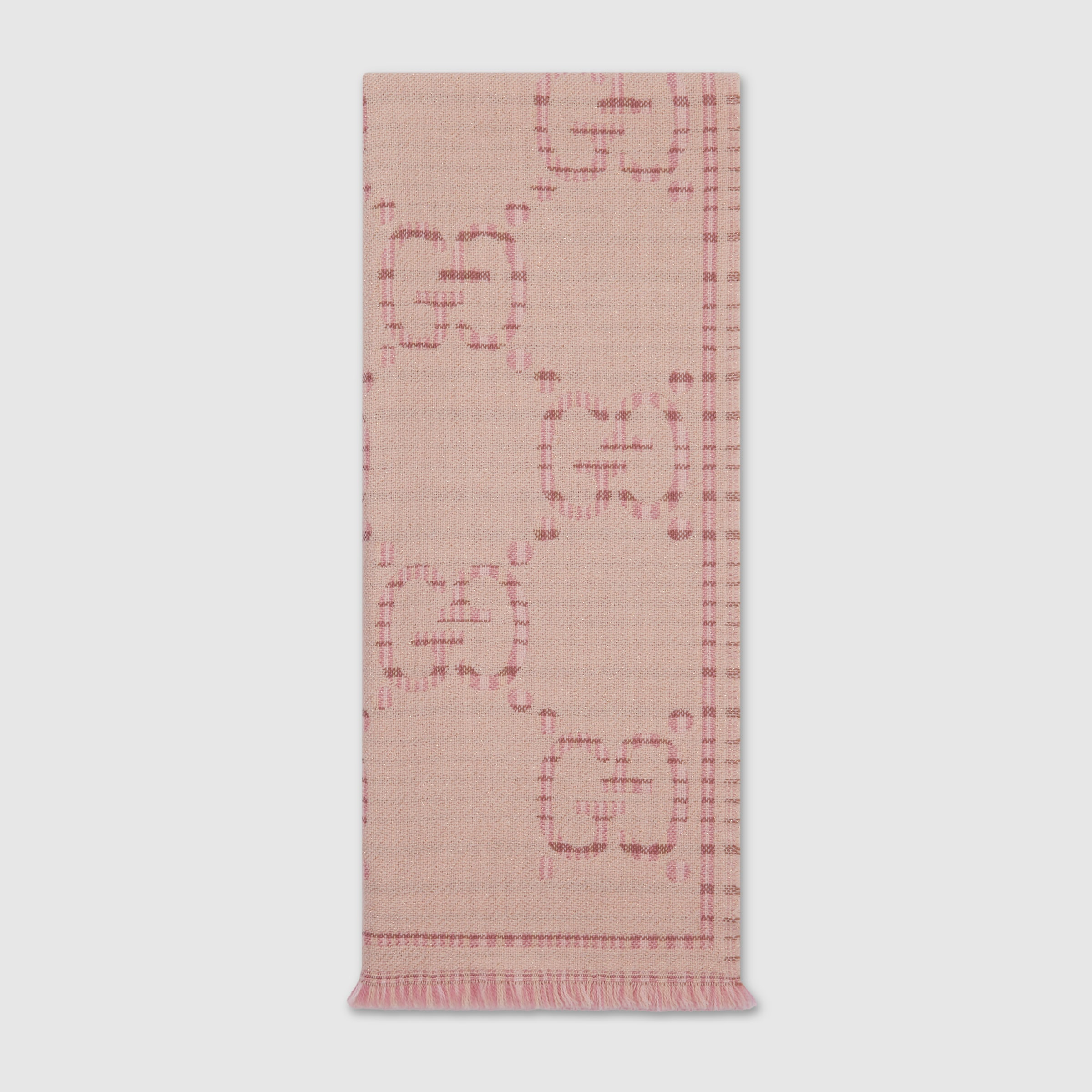 Check GG wool jacquard scarf - 1