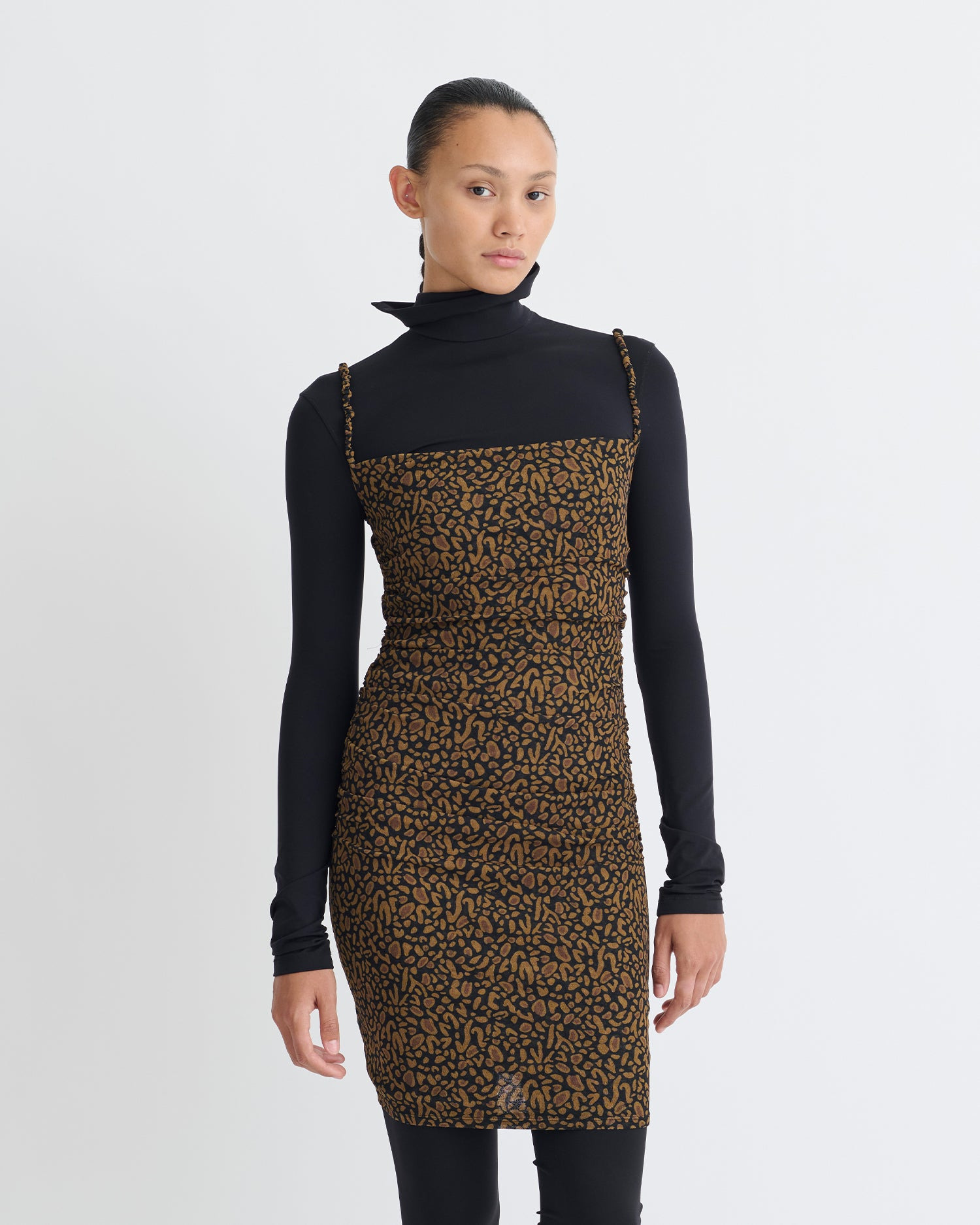Printed Mesh-Jersey Dress - 4