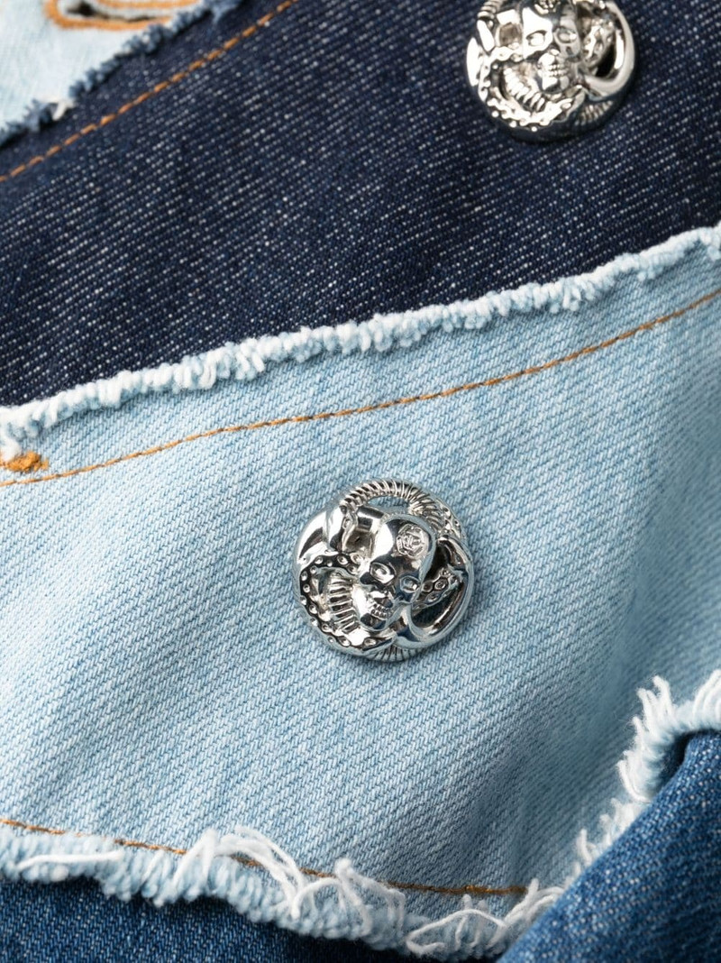denim-patchwork double-breasted coat 6