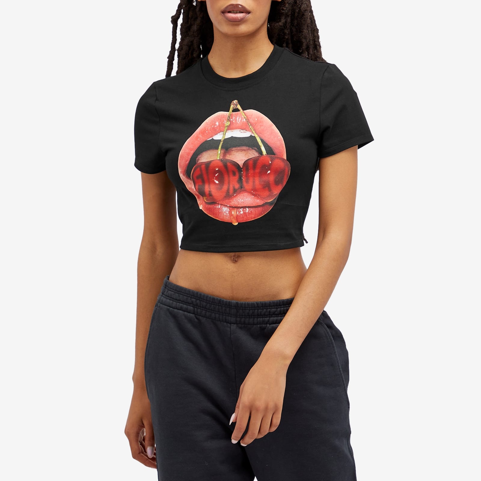 Fiorucci Mouth Print Cropped T-Shirt - 2