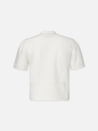 FRAME Embroidered Short Sleeve Shirt in White outlook