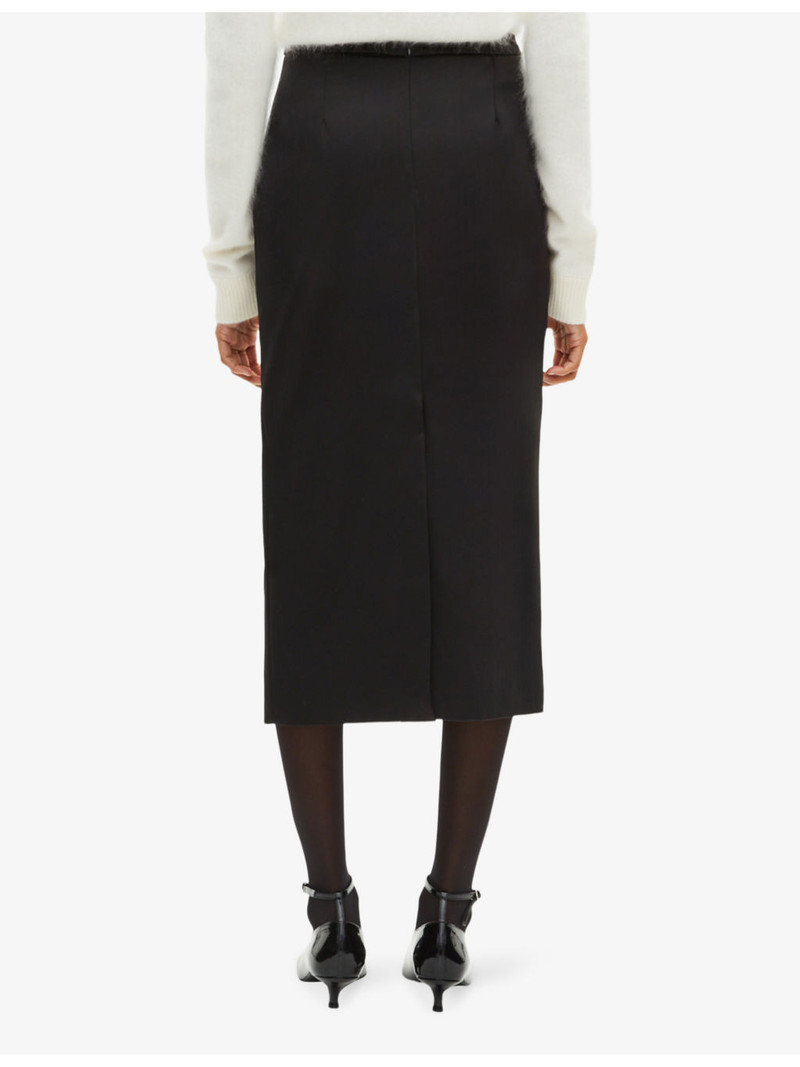 High-Rise Satin Pencil Skirt 4