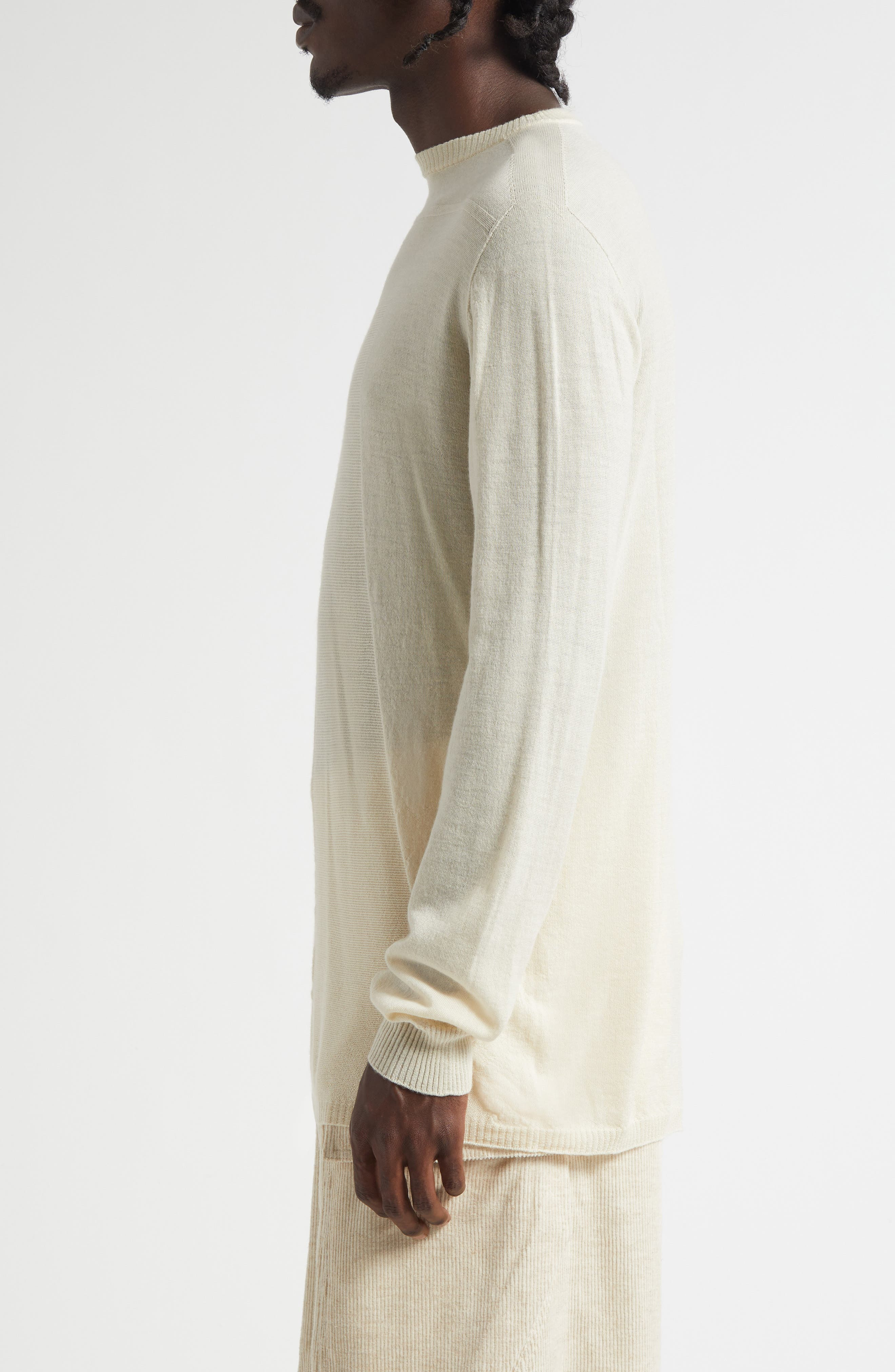 Rick Owens Level Oversize Virgin Wool Sweater in Natural at Nordstrom - 4