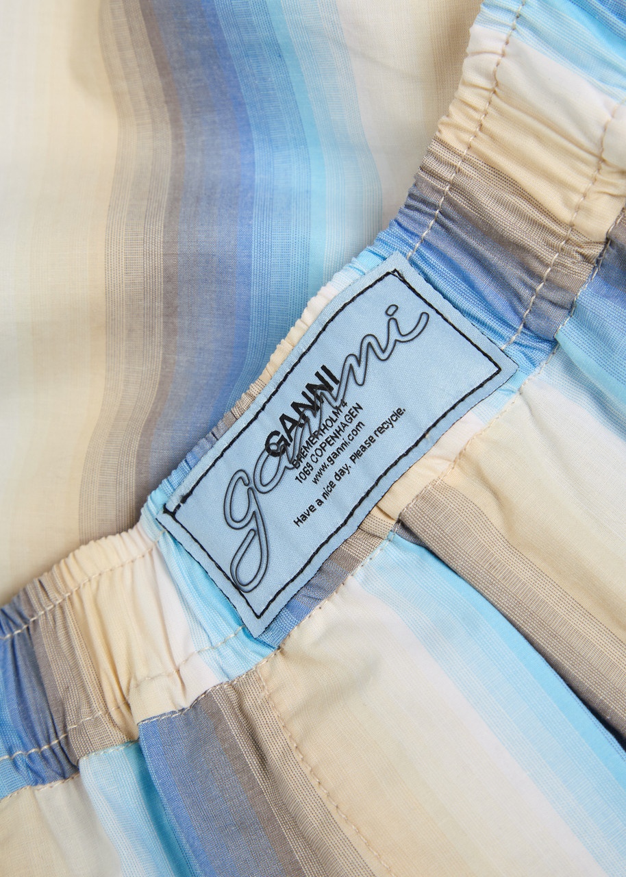 Ganni Ombre Stripe Cotton-poplin Shorts - 5