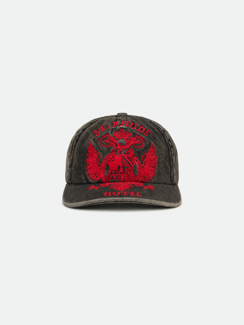 ST. RHUDE SEAL DENIM CURVED BRIM HAT 1