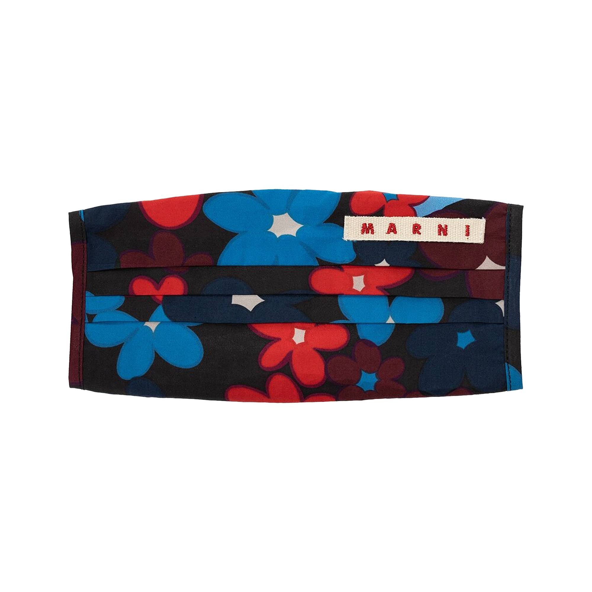 Marni Logo Floral Facemask 'Blue' - 1