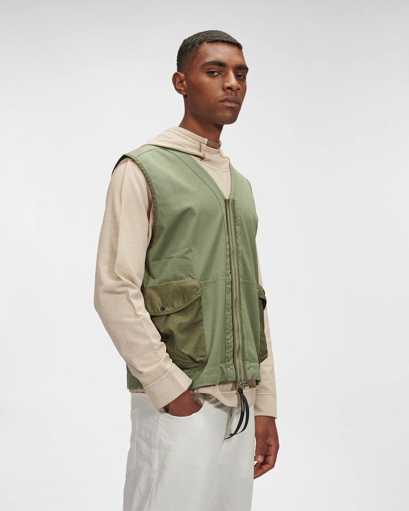C.P. Company Heavy Jersey Mixed Zipped Vest outlook