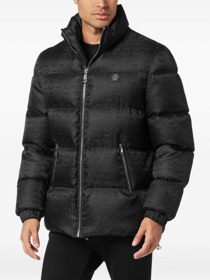 PHILIPP PLEIN monogram puffer jacket outlook