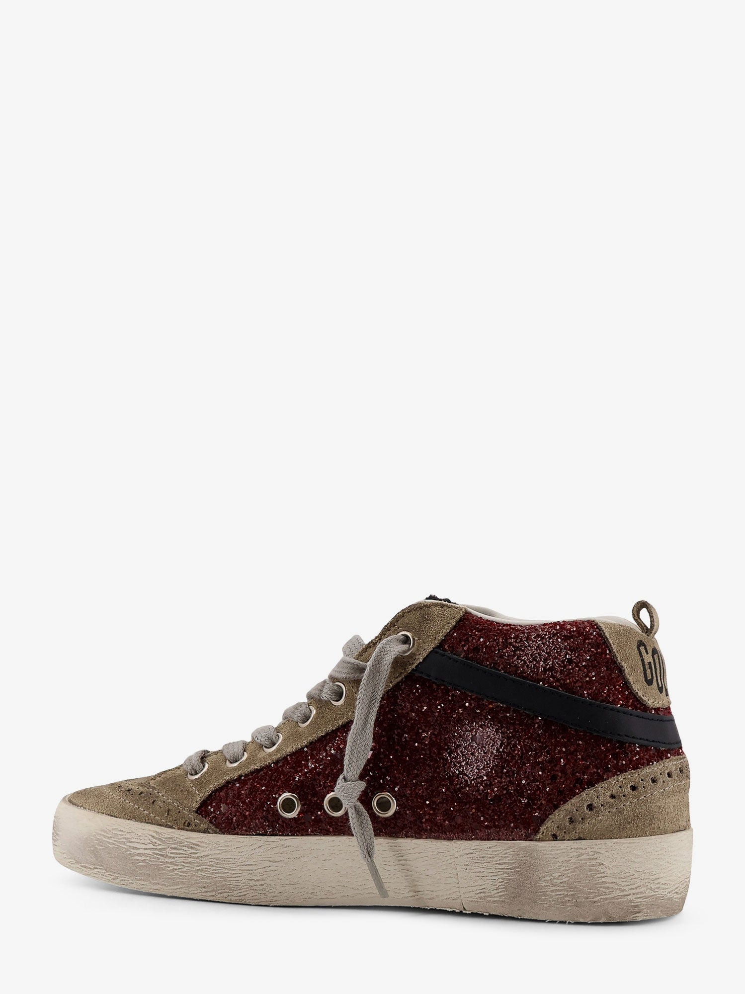 Mid Star Classic High-Top Suede Sneakers With Glitter Inserts - 3