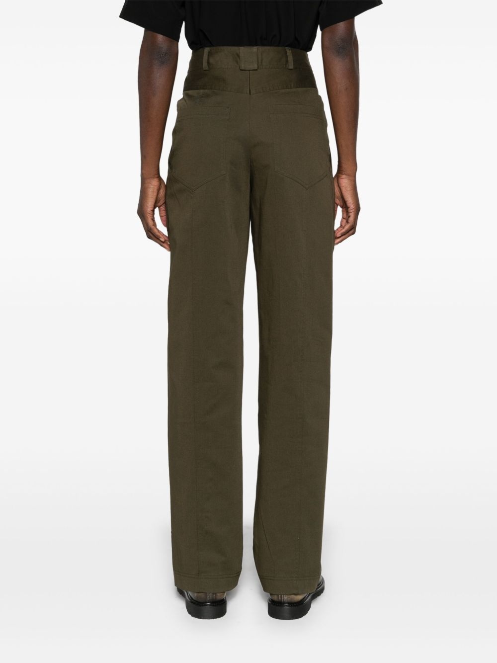 tapered-leg twill trousers - 4