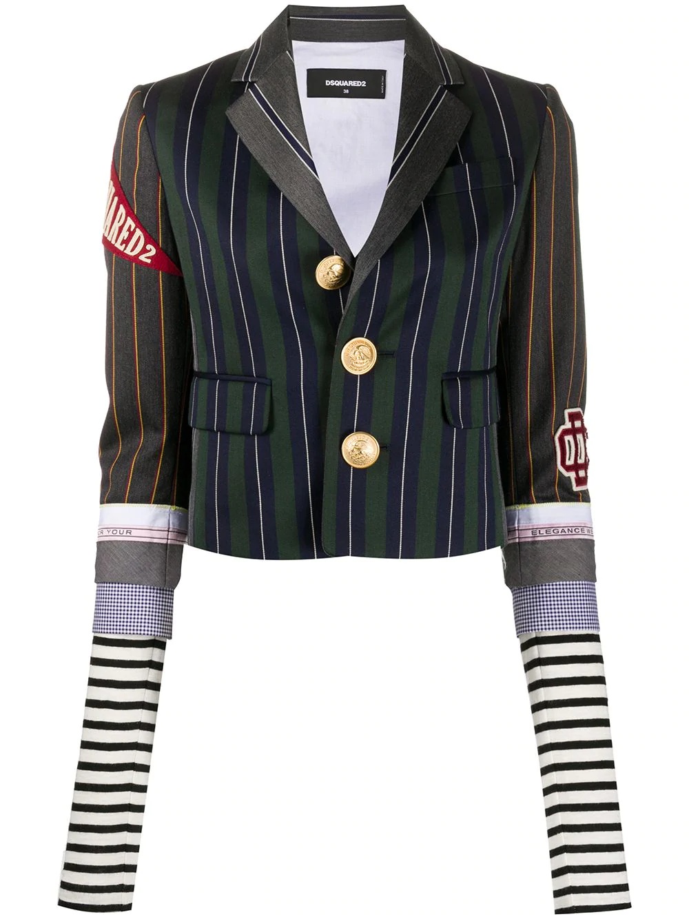 multi-striped deconstructed blazer - 1