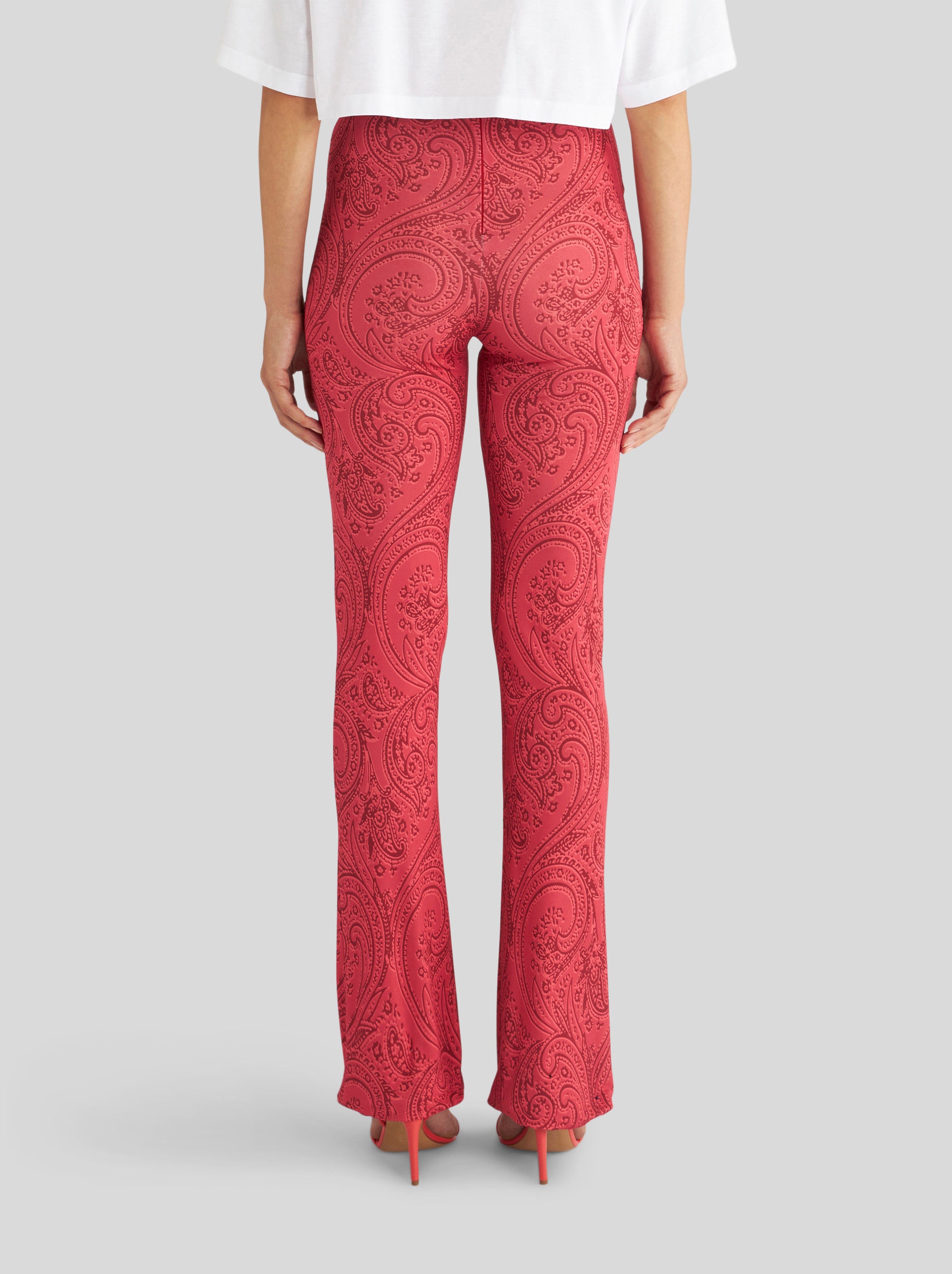 PAISLEY PATTERN FLARED TROUSERS - 4