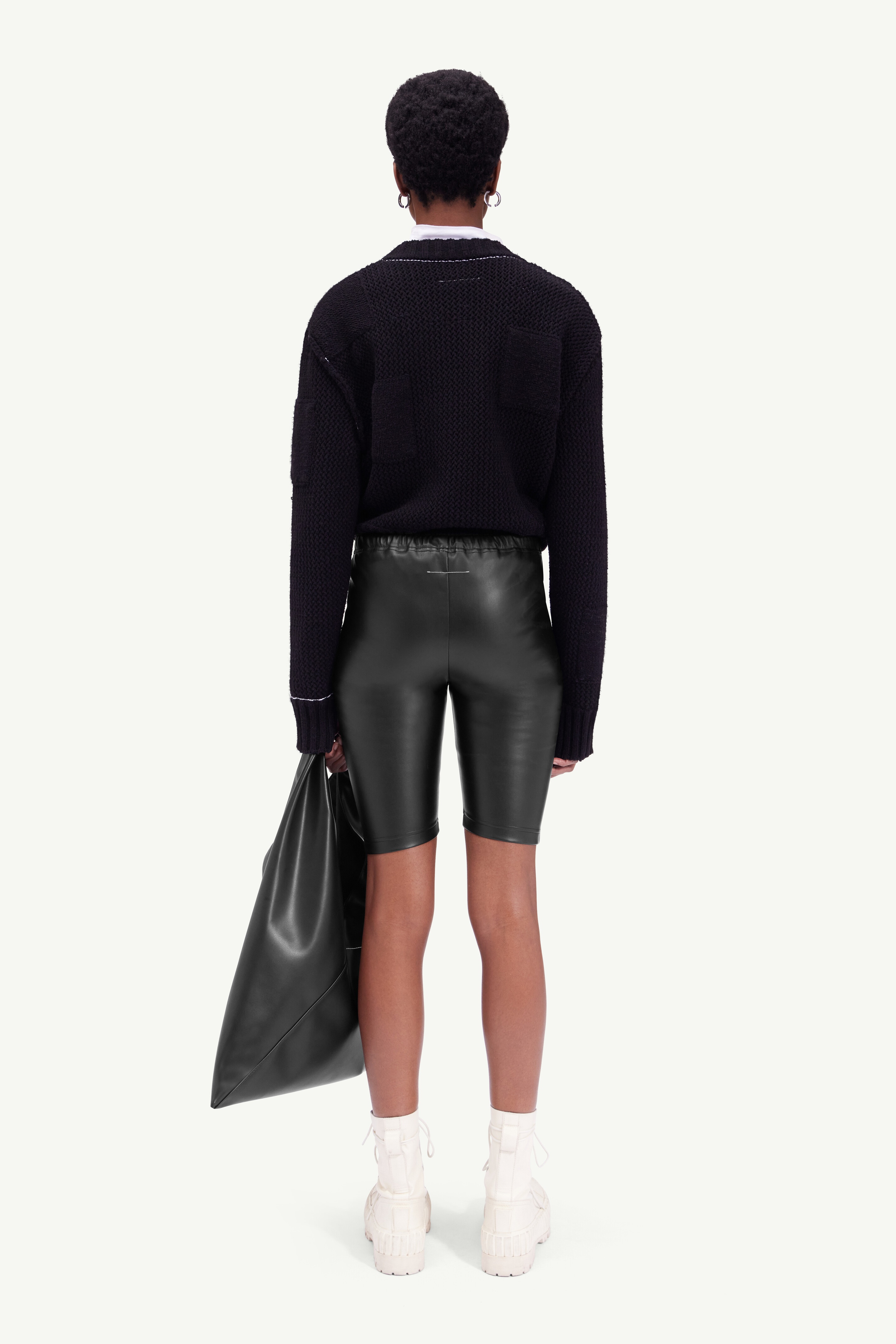 Faux leather bike shorts - 4