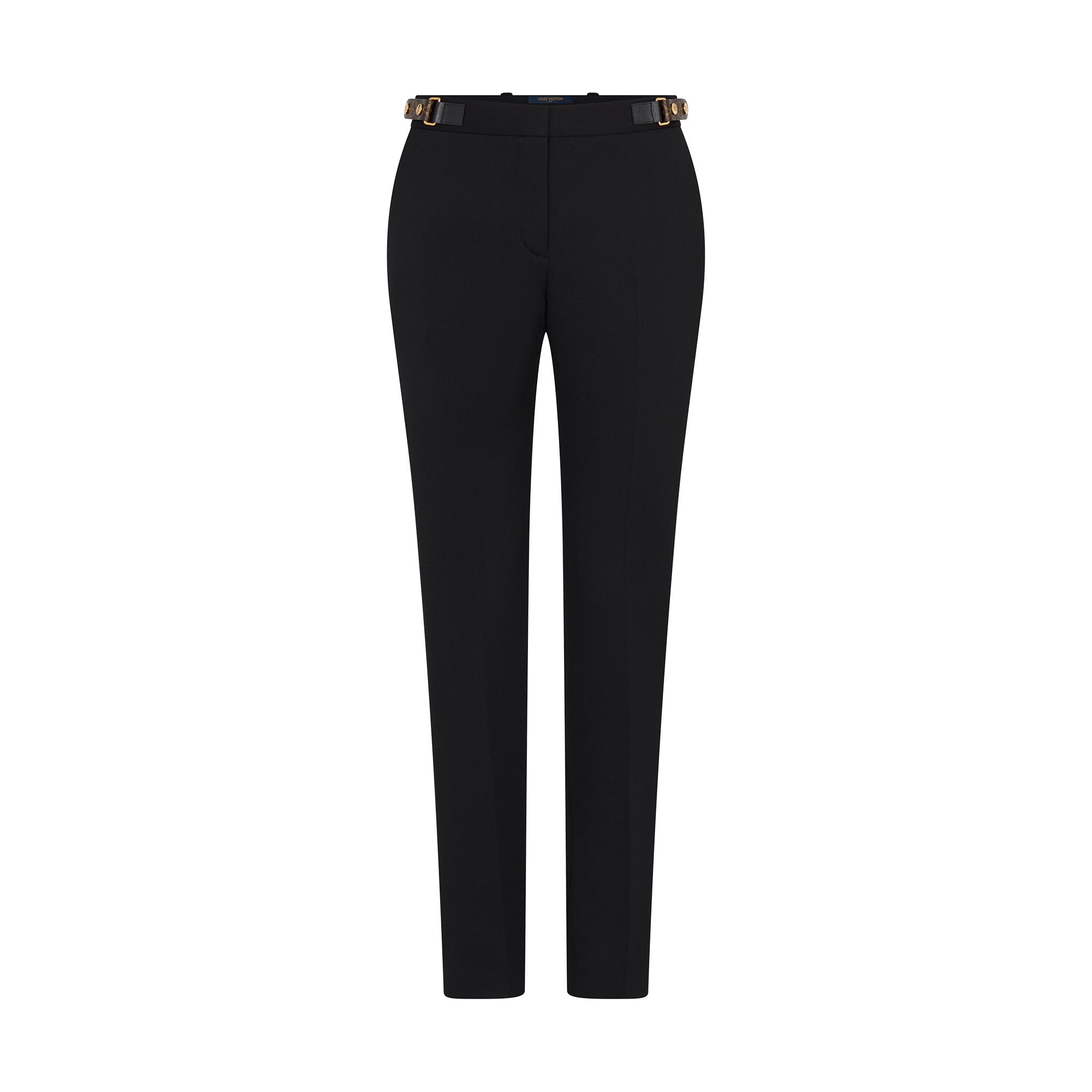 Slim Trousers In Black Stretch Wool - 1