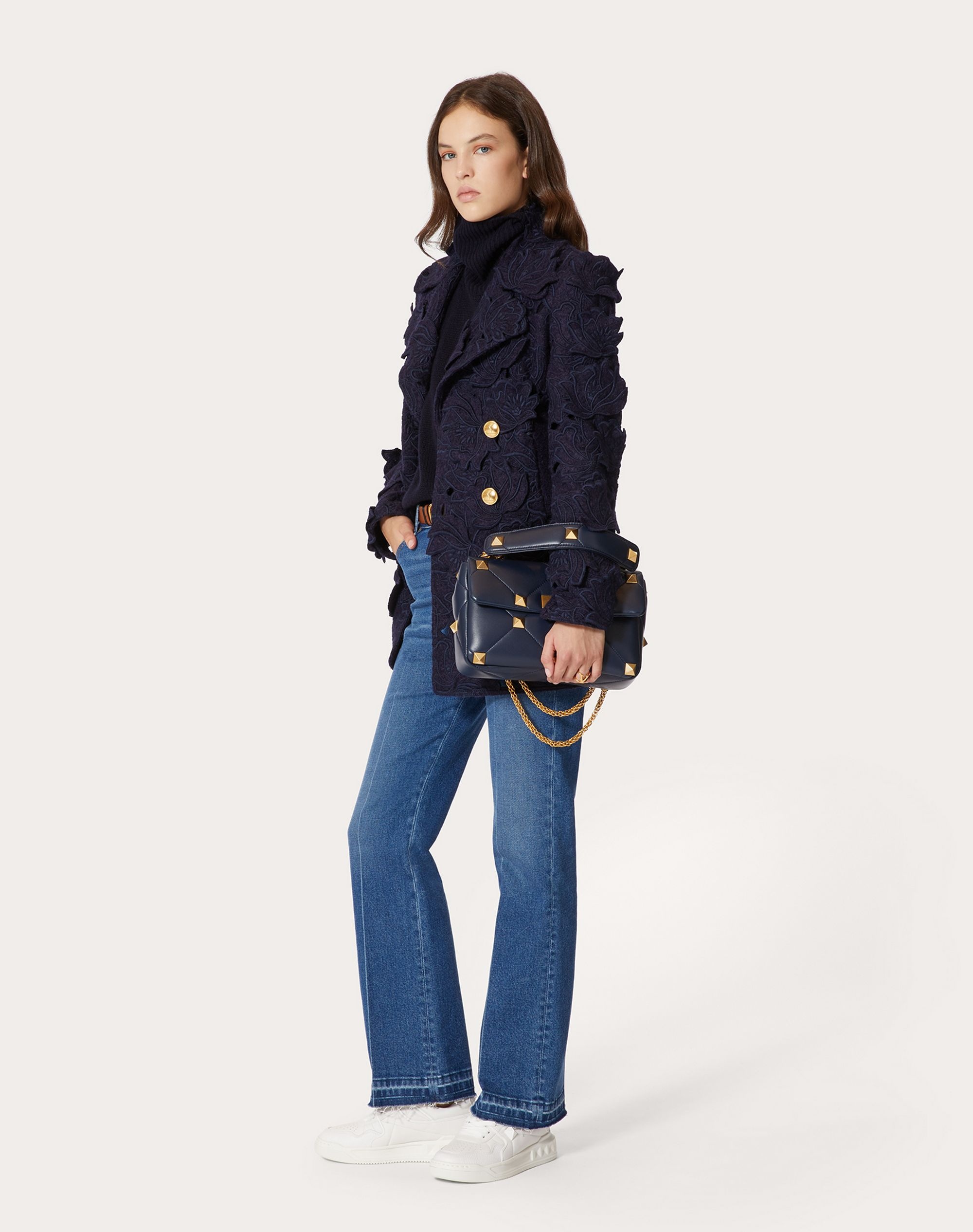 EMBROIDERED PEA COAT IN CARVING FELT - 2