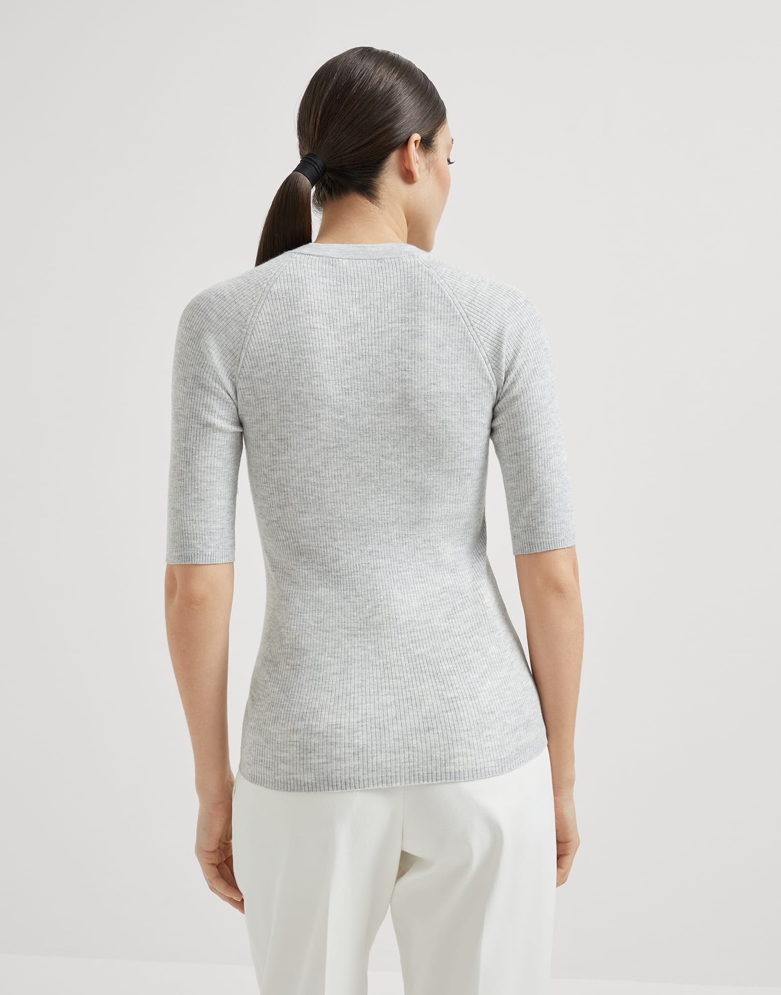 Sparkling cashmere lightweight rib sweater - 2