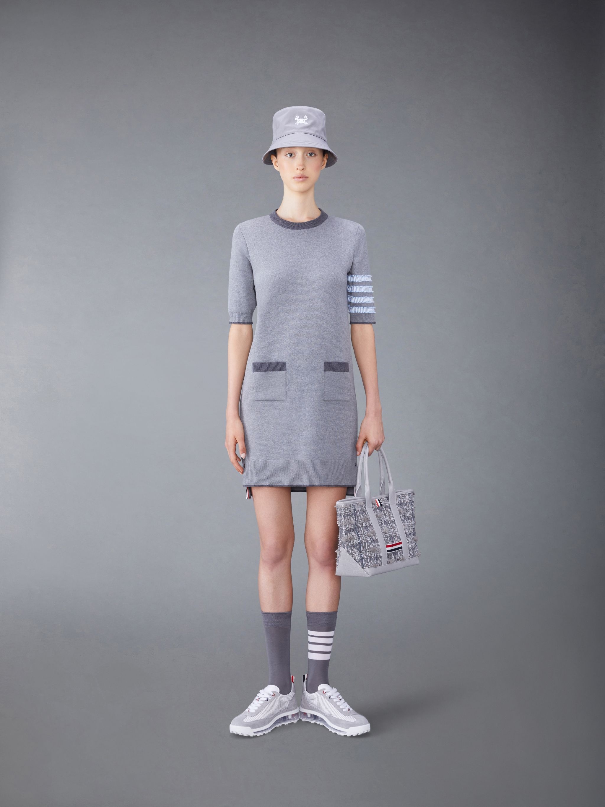 4-Bar stripe knitted minidress - 4