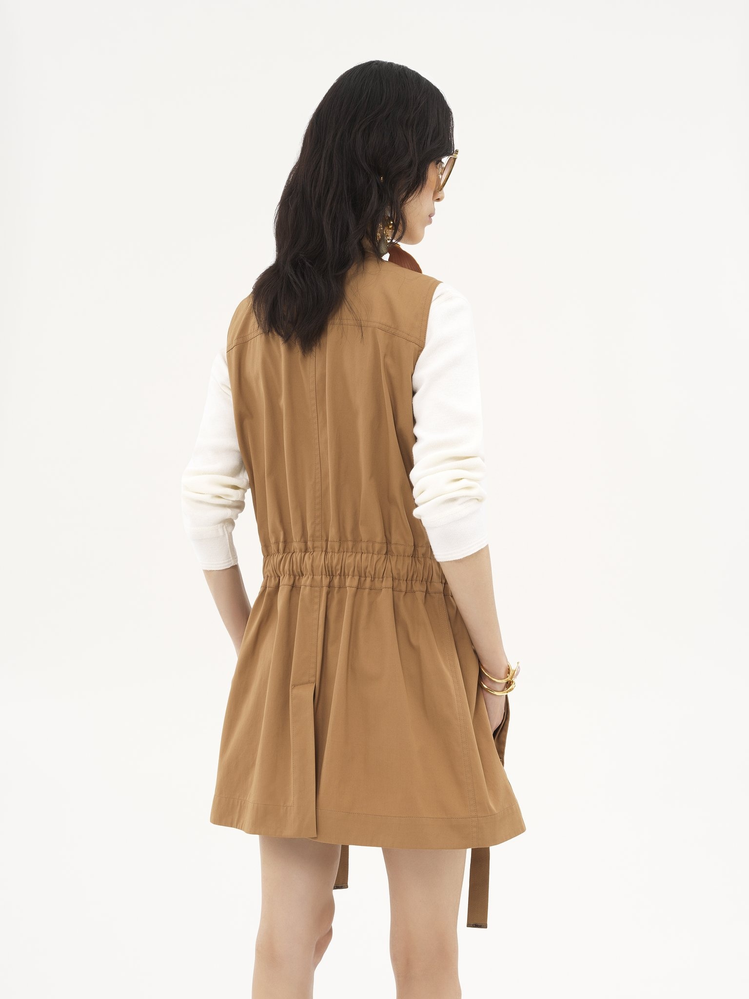 UTILITARIAN VEST IN LIGHT COTTON GABARDINE - 5