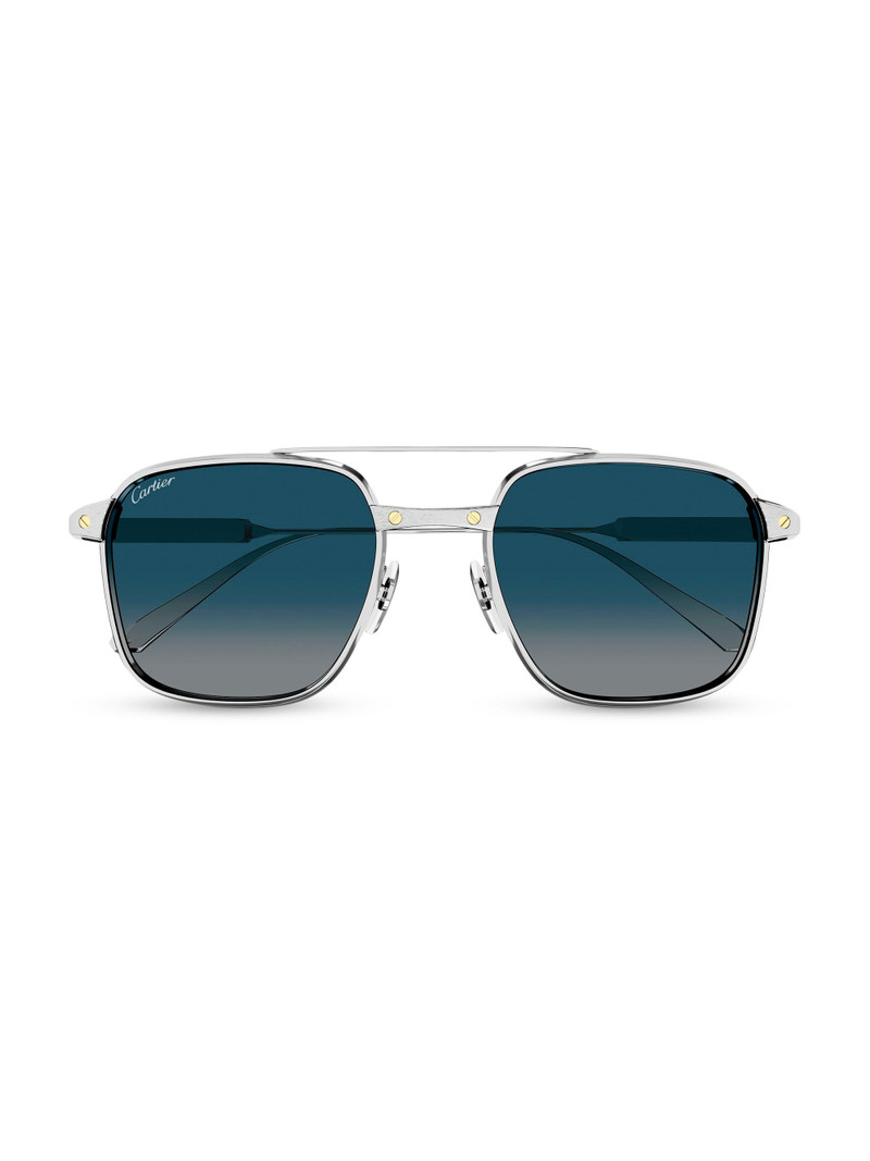 Men's Santos Light 54MM Square Sunglasses - Silver Blue 1