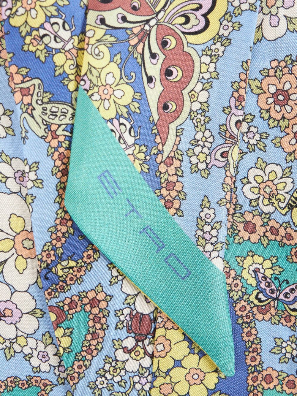 botanical-print silk scarf - 2