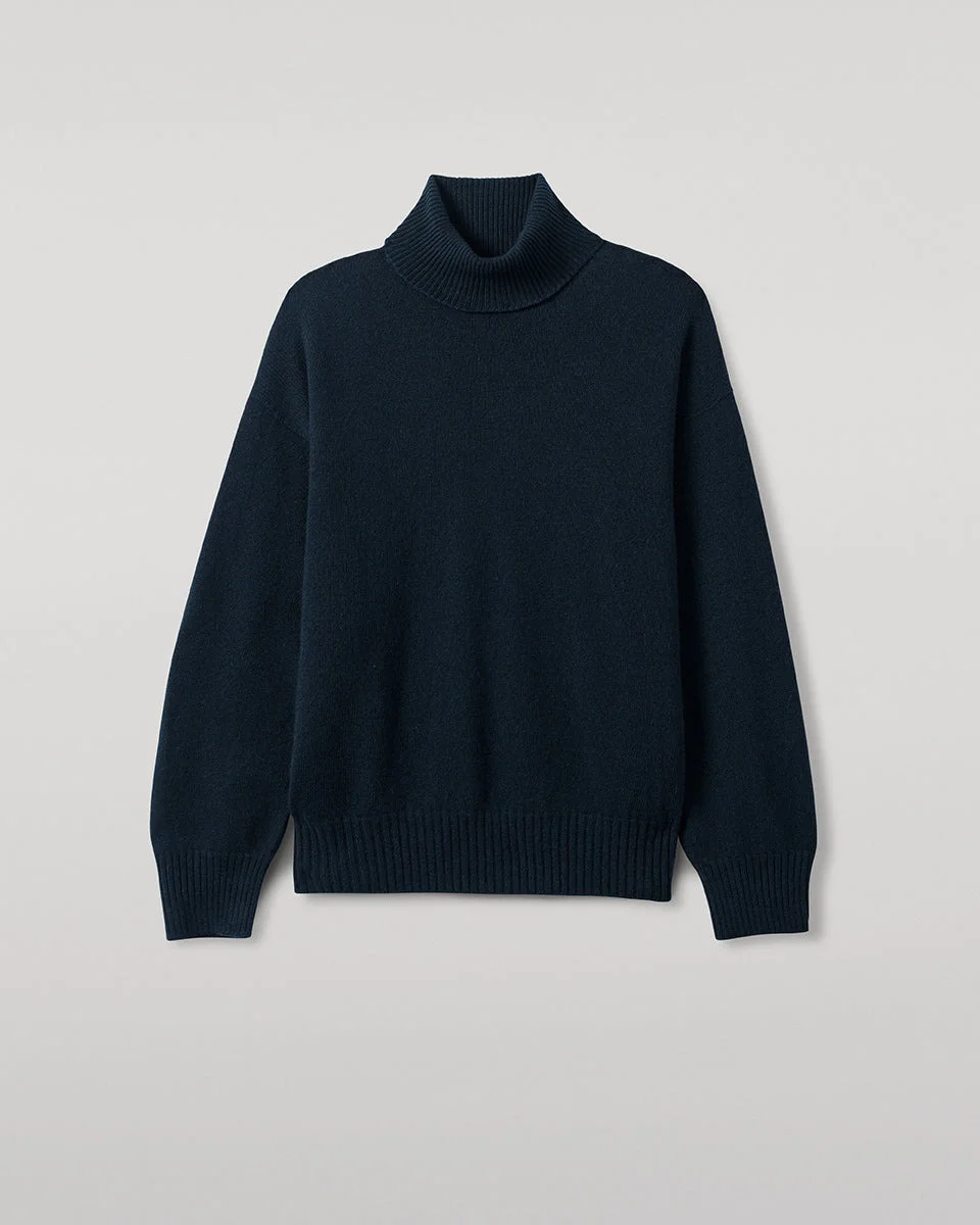 Gauzy Cashmere Green Roll Neck Jumper - 1