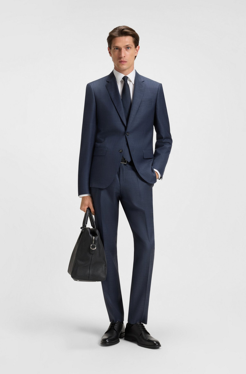 SLIM-FIT THREE-PIECE SUIT IN CHECKED WOOL 1
