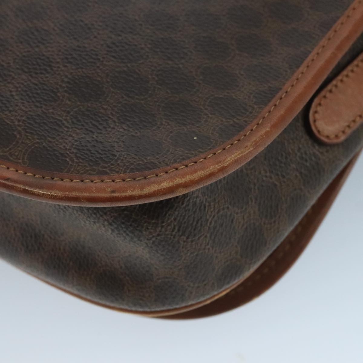 CELINE Macadam Canvas Shoulder Bag Pvc Leather Brown - 15