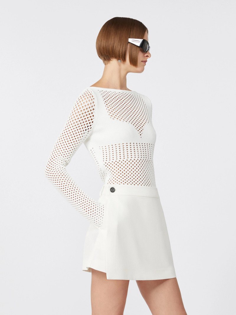FAGLIA Slim-fit viscose-blend sweater - WHITE 5