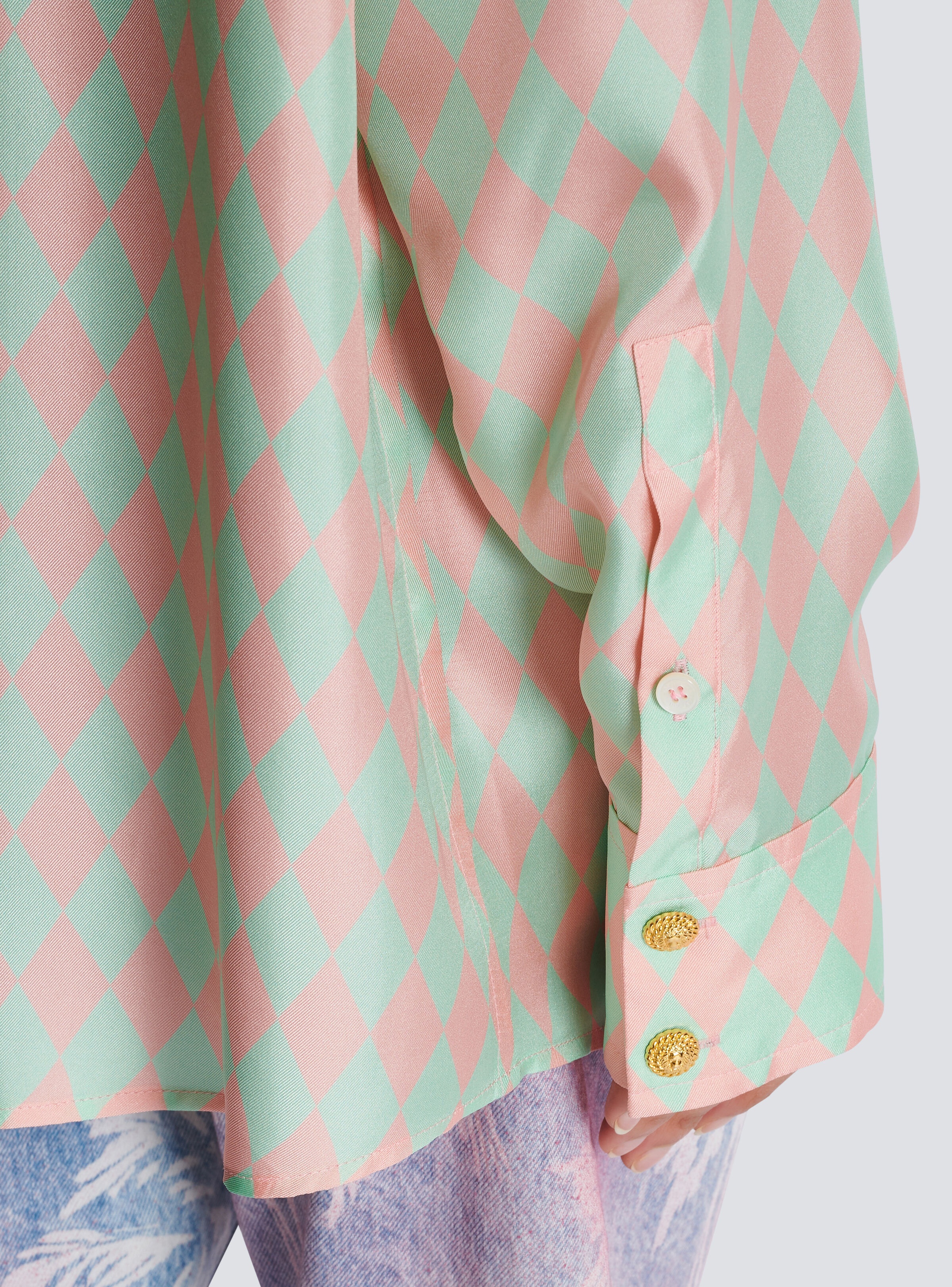 Standing-collar shirt with Diamond print - 6