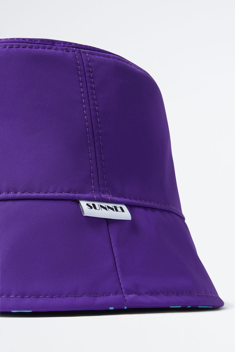 REVERSIBLE AZURE & PURPLE LOGO BUCKET HAT 4