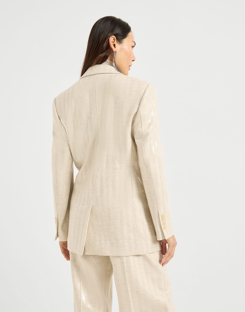 Brunello Cucinelli Wool and cashmere dazzling chevron blazer outlook