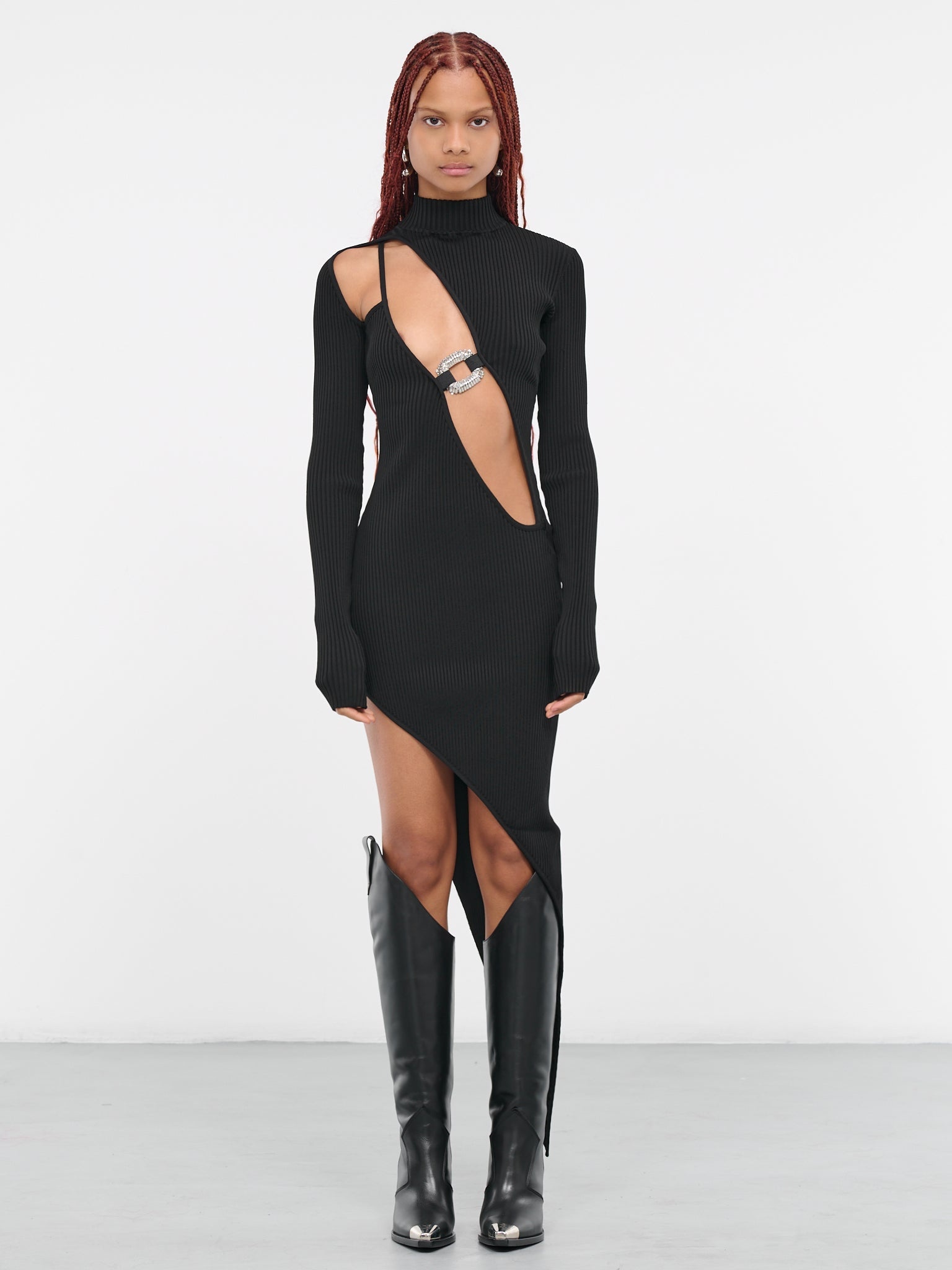Crystal Cut-Out Knit Dress - 1