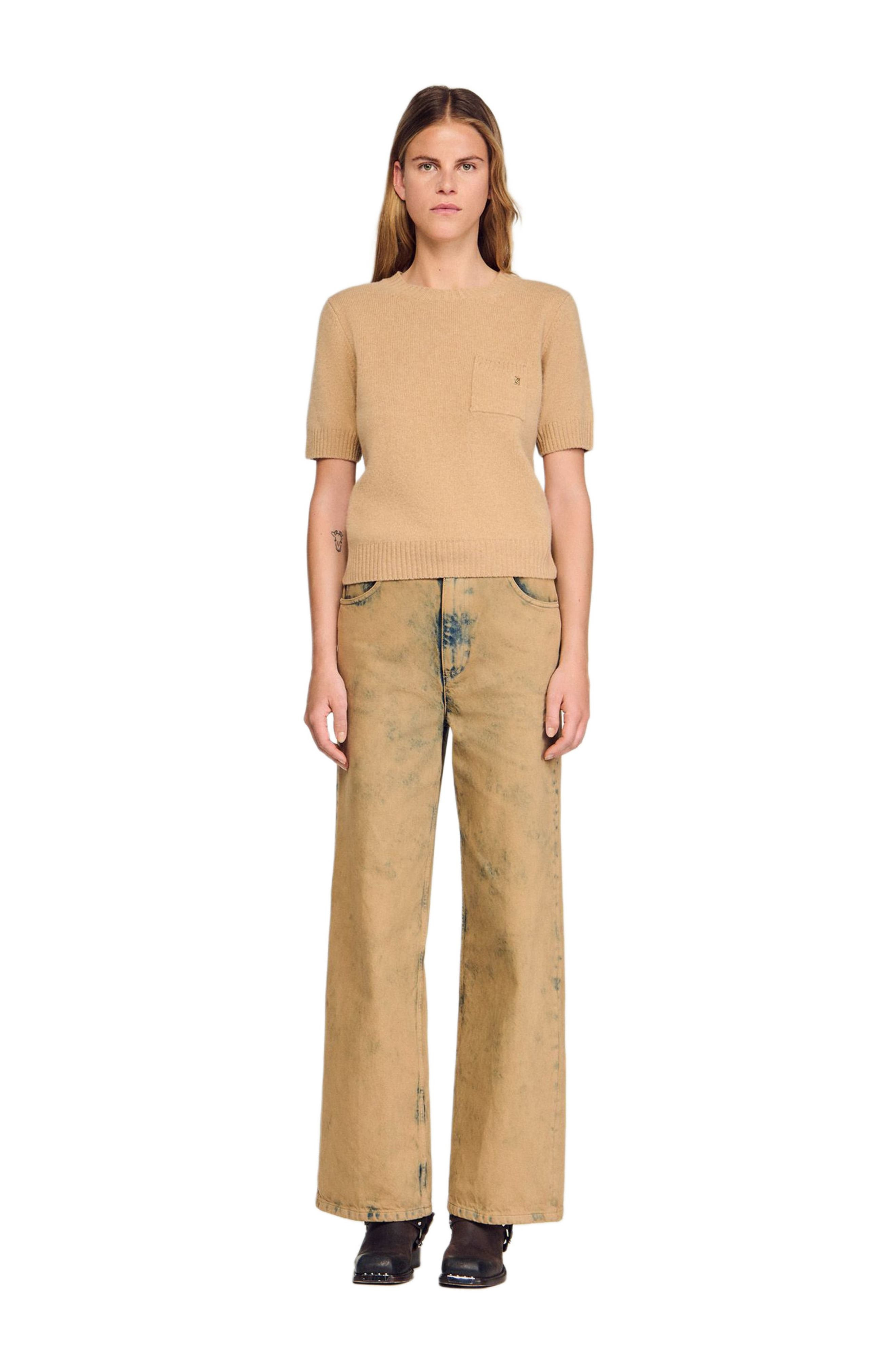 SANDRO Short-sleeve sweater in Camel at Nordstrom - 3