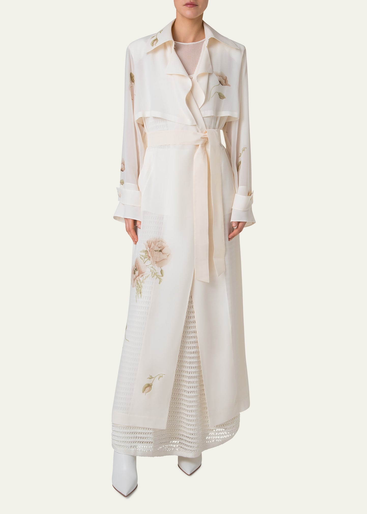Haider Floral-Print Silk Crepe Trench Coat - 2