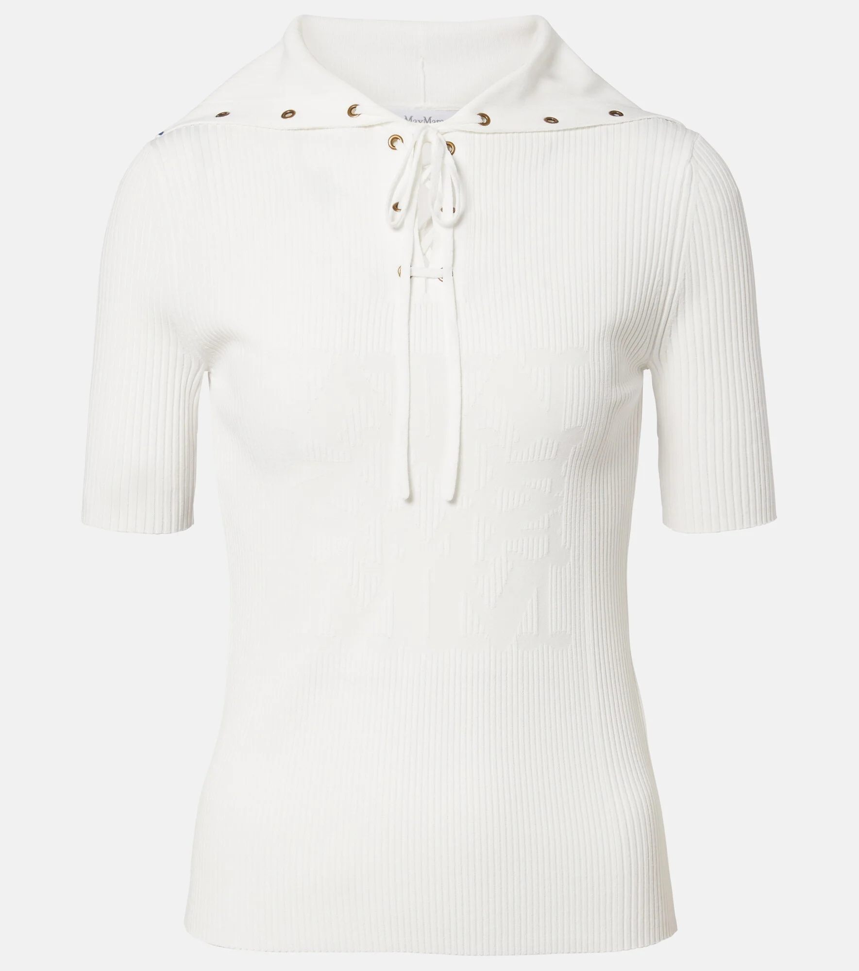 Ribbed-knit lace-up top - 1
