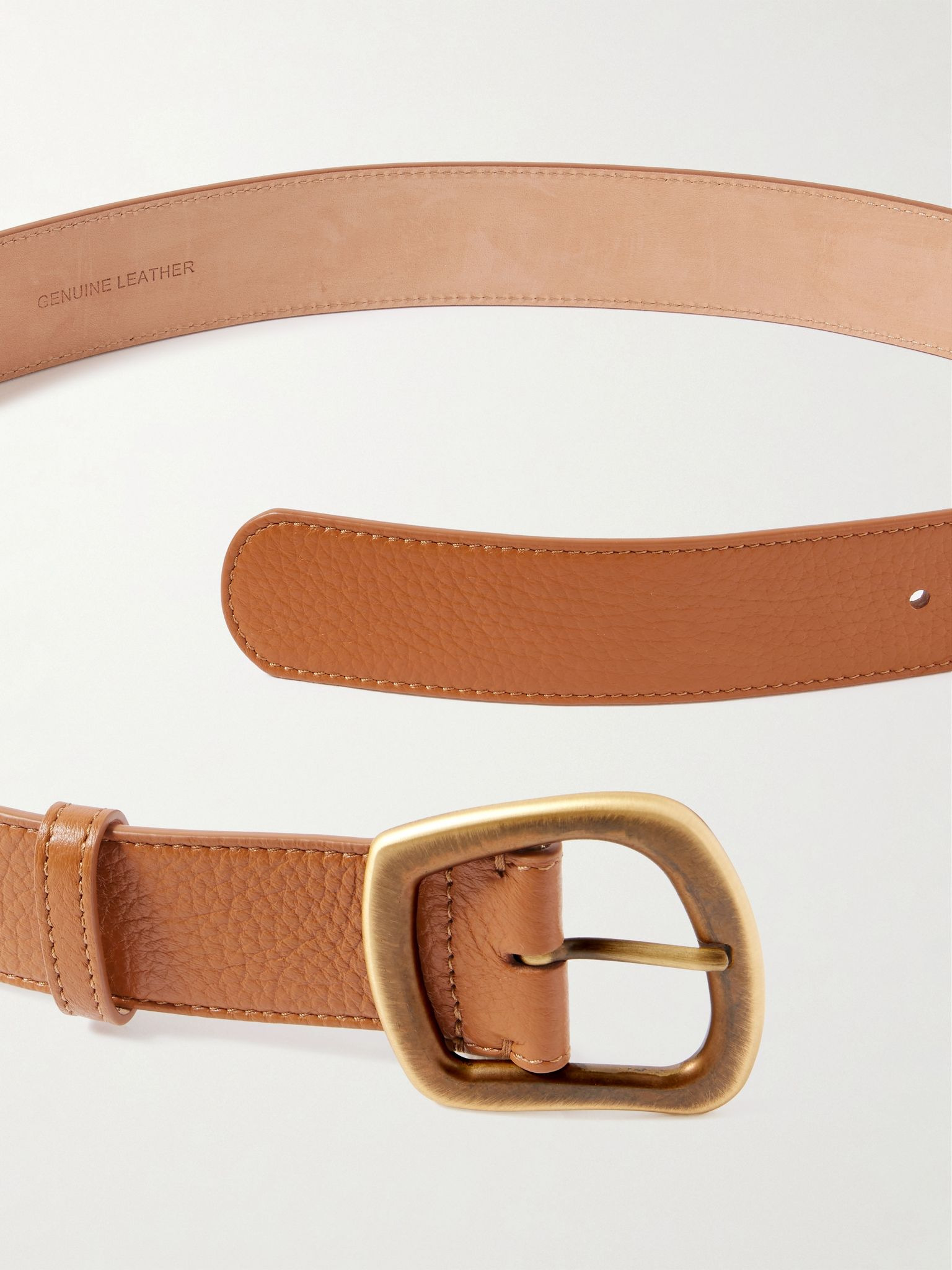 Simone textured-leather belt Tan - 3