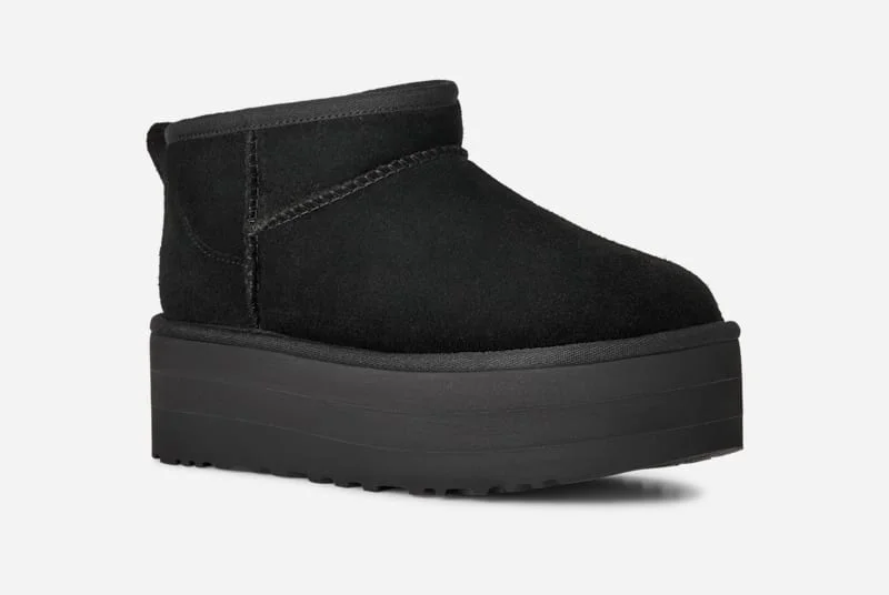 ® Women's Classic Ultra Mini Platform Suede Classic Boots in Black - 1