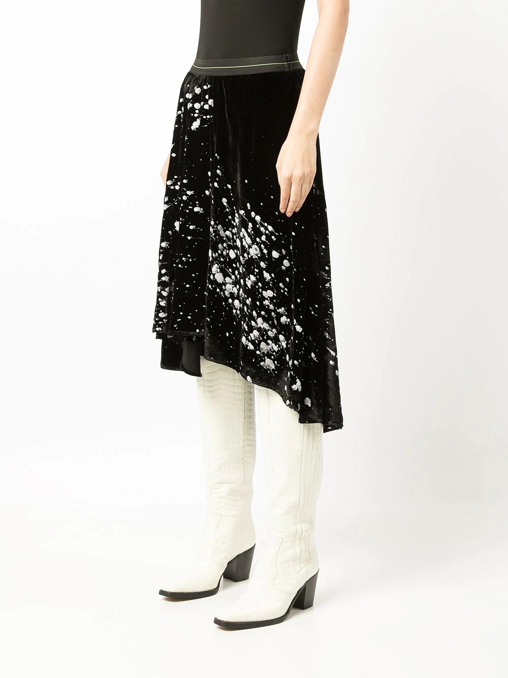 spray-paint velour skirt - 3