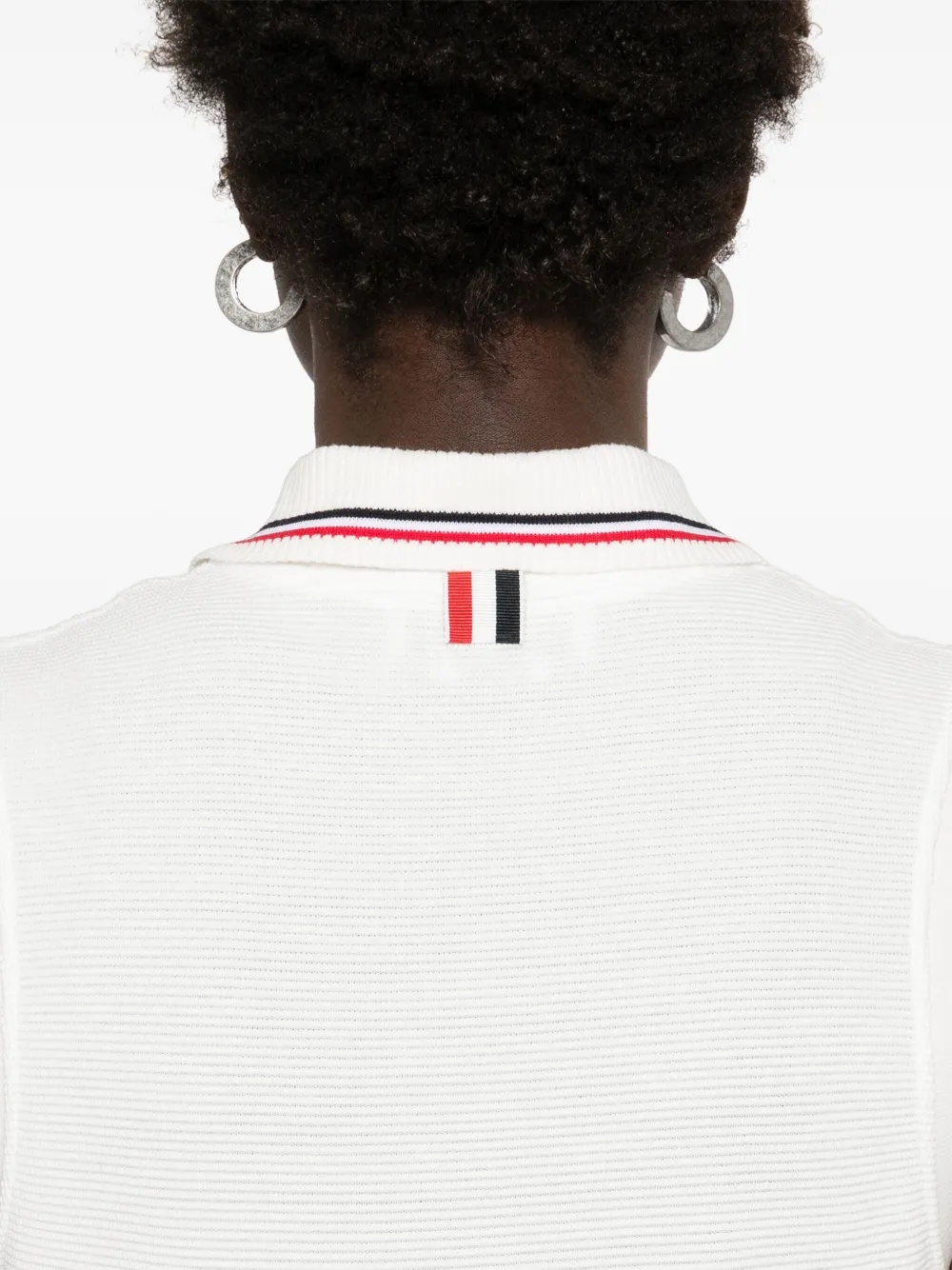 THOM BROWNE - Women Sleeveless Pleated Bottom Polo Dress - 4