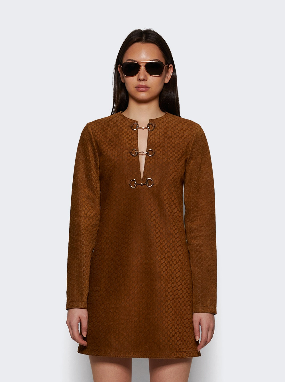 Horsebit Mini Dress Mahogany - 2