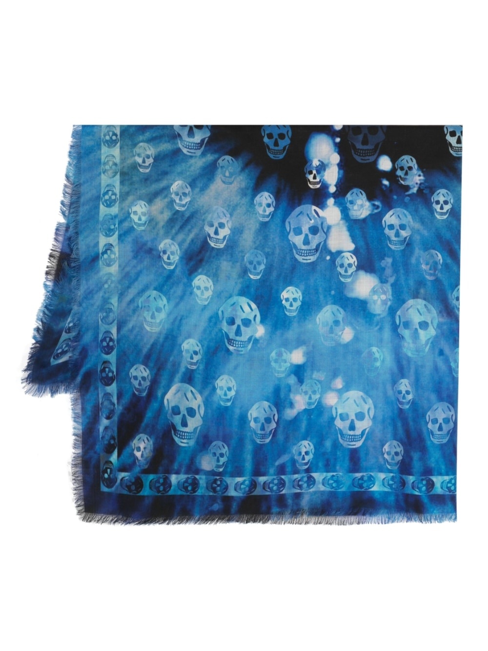 skull-print wool scarf - 1