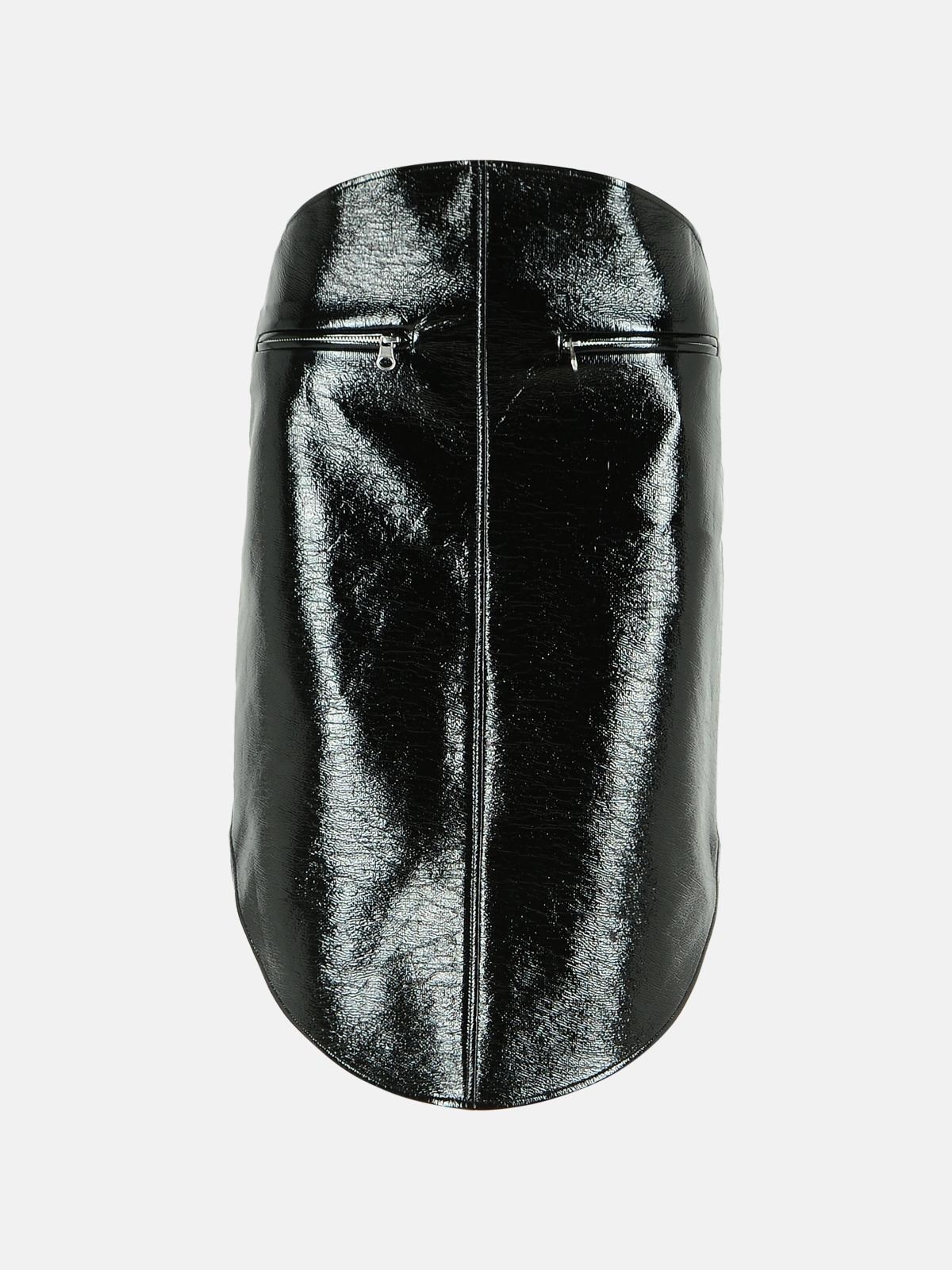 BLACK COTTON BLEND SKIRT - 1