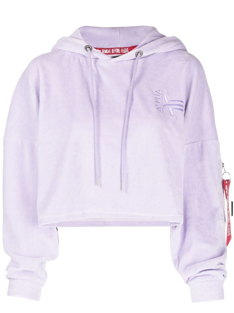 cropped velvet hoodie 1