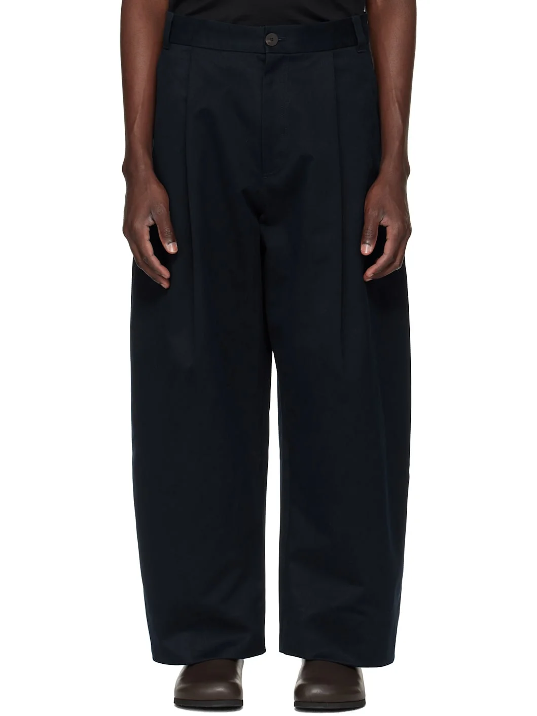 Navy Sorte Trousers - 1