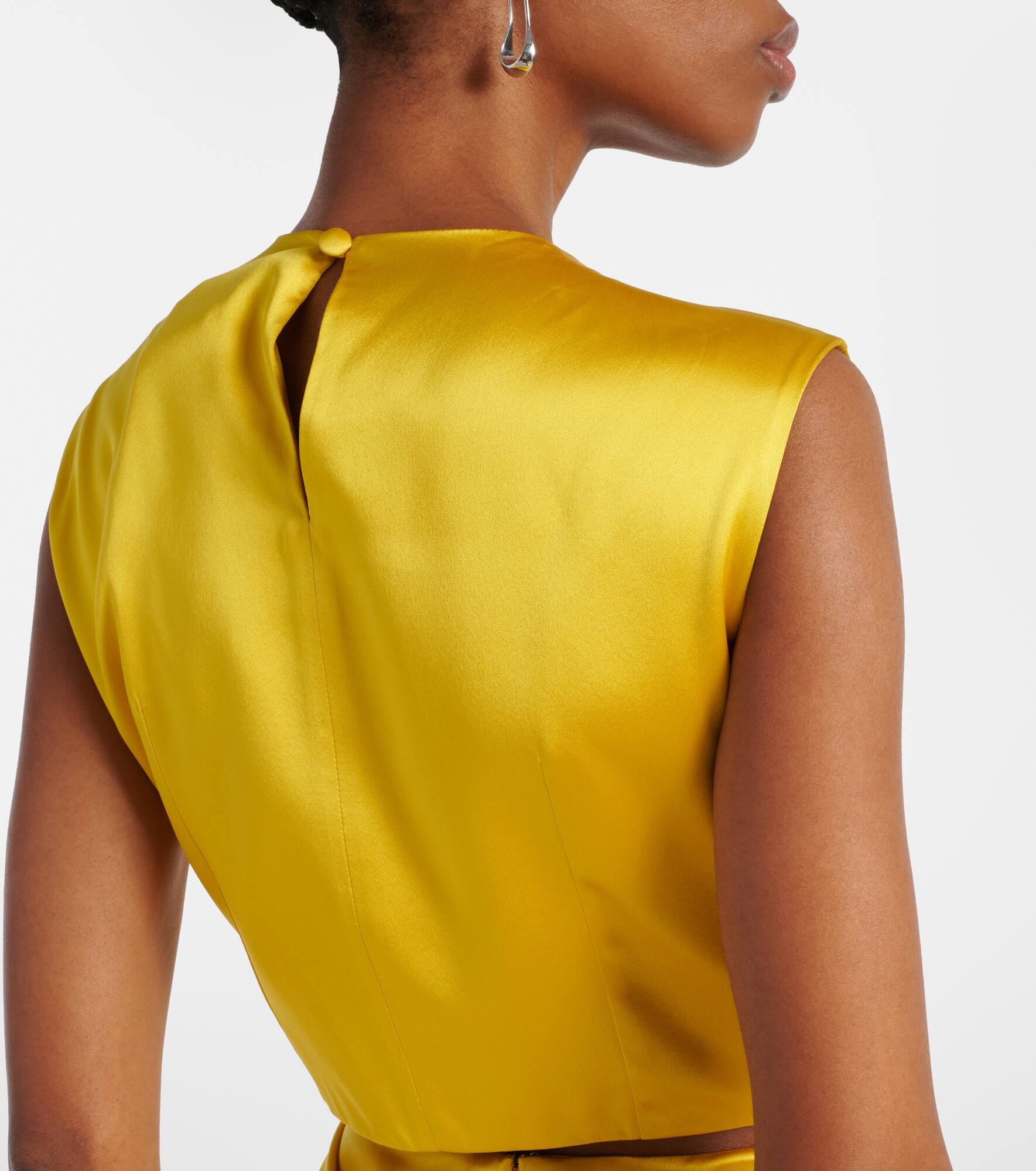 Panaro draped cutout silk maxi dress - 7